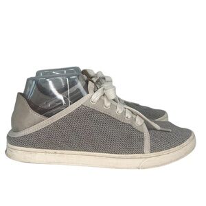 Olukai Pehuea Lī Women SZ 7 Taupe /Canvas Sneaker Lightweight Mesh Comfort Shoes